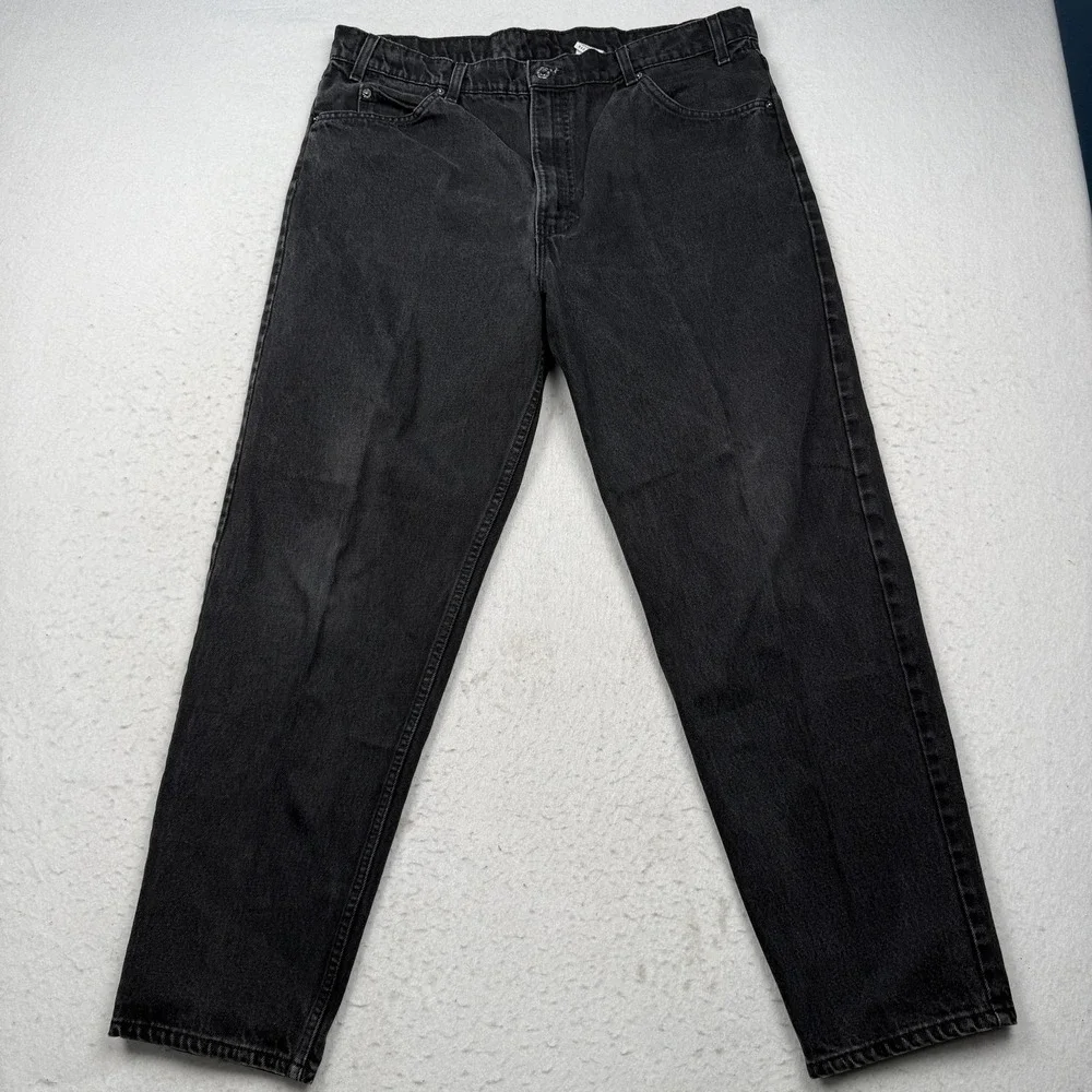 Vintage Levis 550 Jeans Mens 40x30 Black Relaxed Tapered Leg Denim Made USA 90s